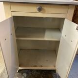 Low sideboard from the 40s/50s in enameled sheet metal with 2 doors and drawer