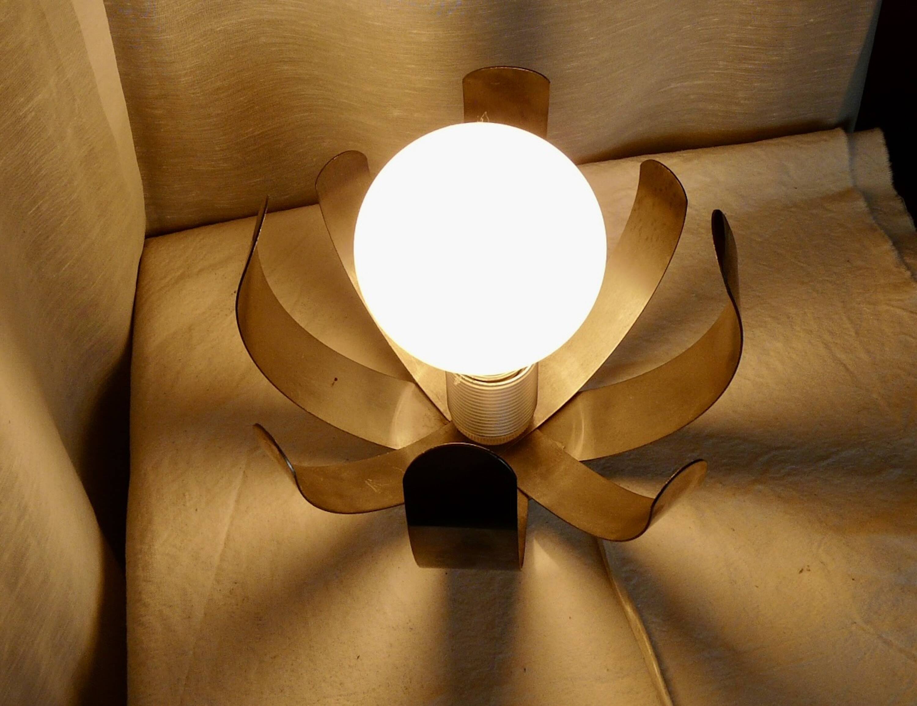 Oxar lamp by Jocelyne Trocme Design 1970 in aluminum