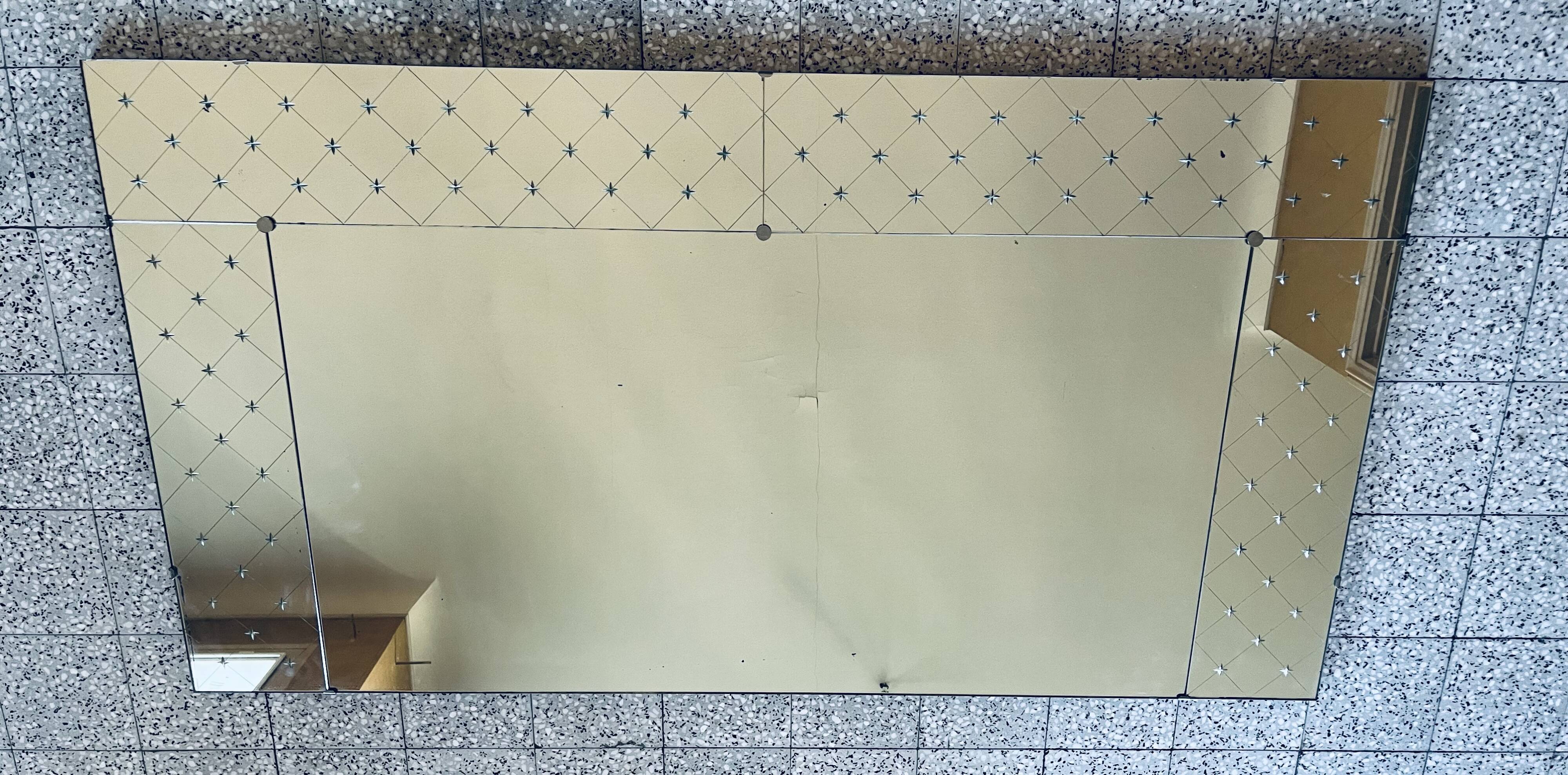 Large engraved wall mirror