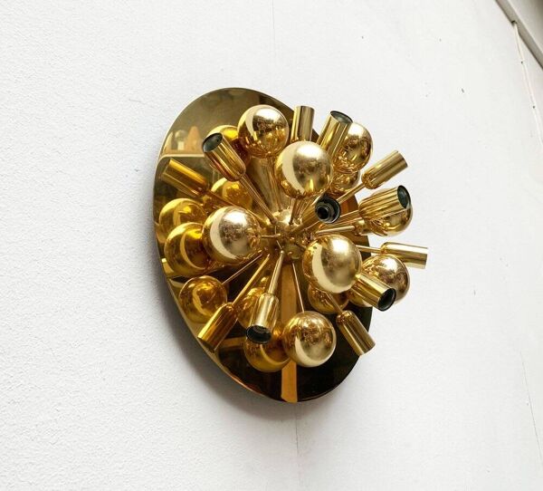 Plafonnier atomique en laiton par Dorothee Becker pour Cosack, années 1970