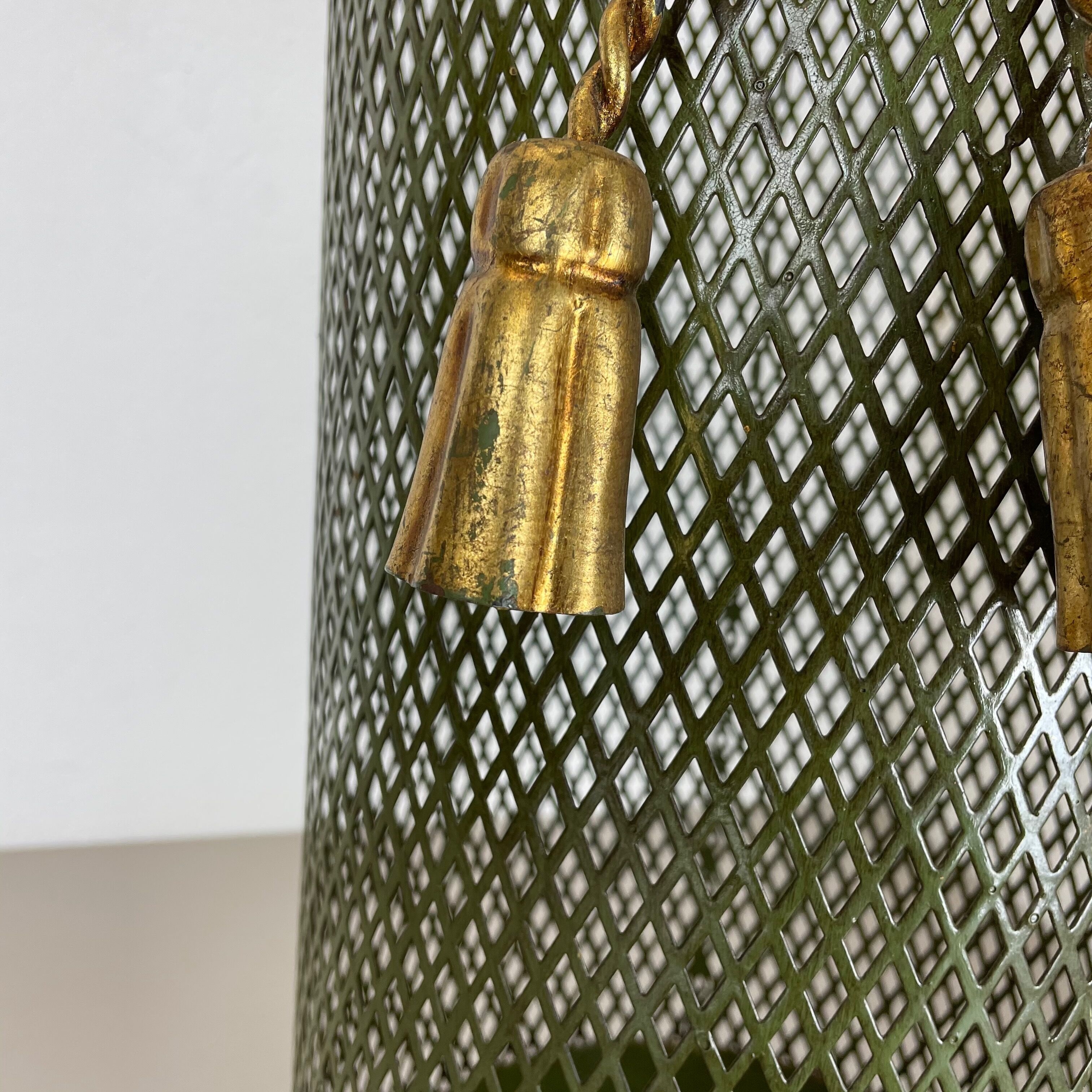 Hollywood Regency Gilded Metal Umbrella Stand by Li Puma, Firenze, Italy, 1950s