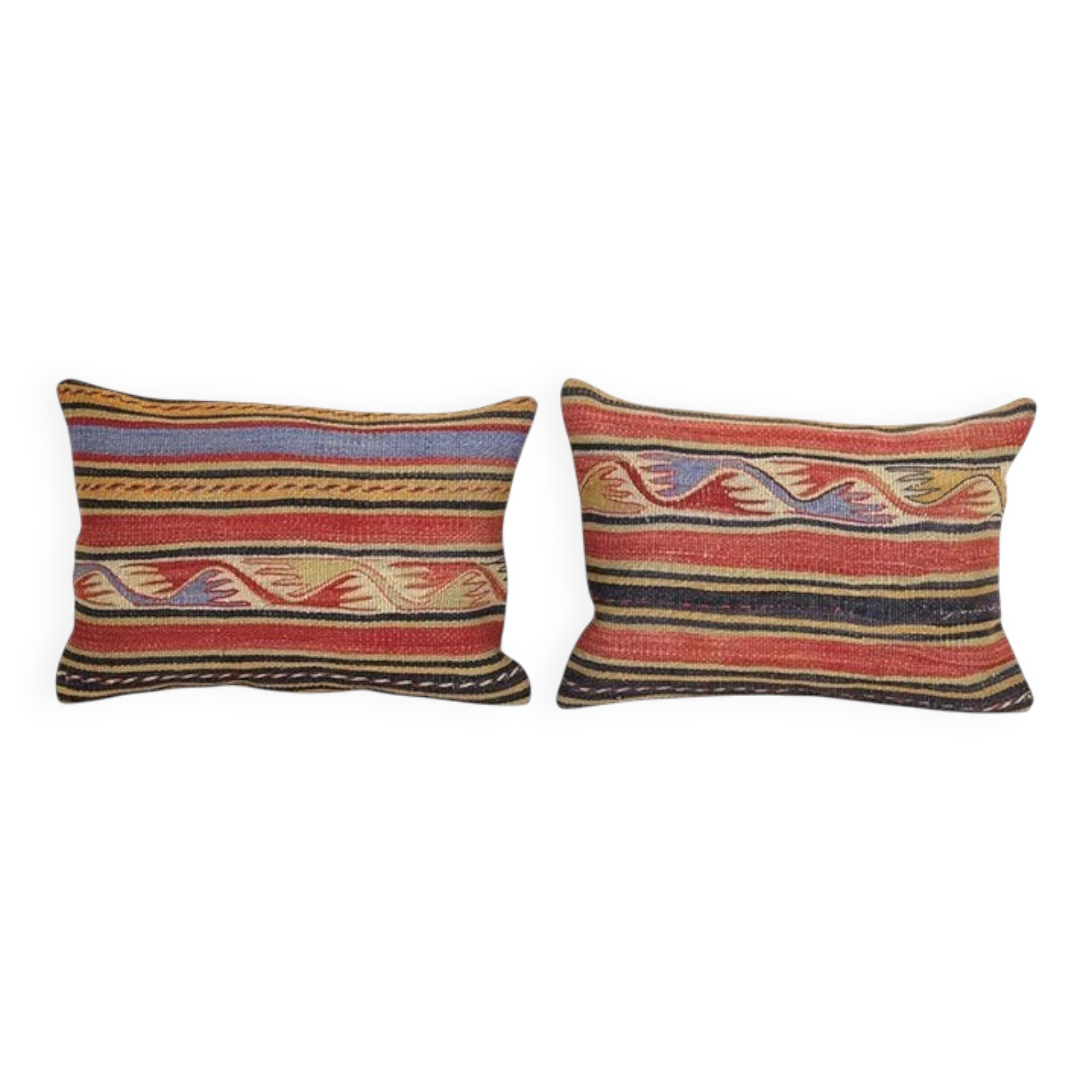 Set of 2 vintage kilim cushion covers 36x51 cm