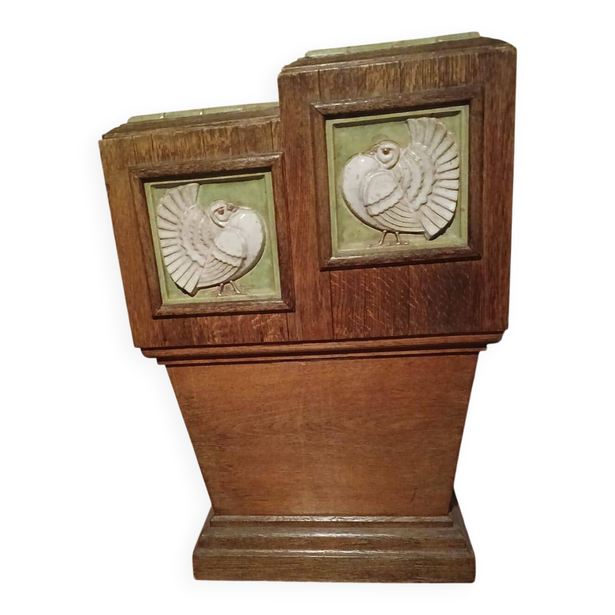 Wood and ceramic stool
