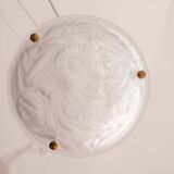 Art Deco Top Quality Pendant Light Floral decorations, Signed Degué