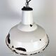 Industrial British White Enamel Factory Pendant Lamp from Benjamin, 1960s