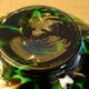 Murano scalloped colored glass decanter