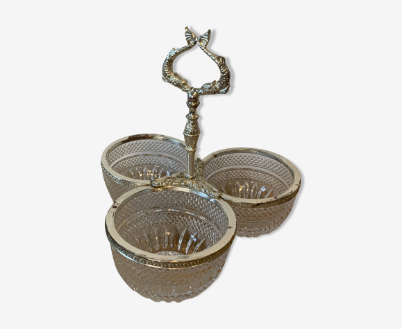 Glass pot and silver metal