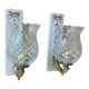 Pair of cut glass and Limoges porcelain wall sconces