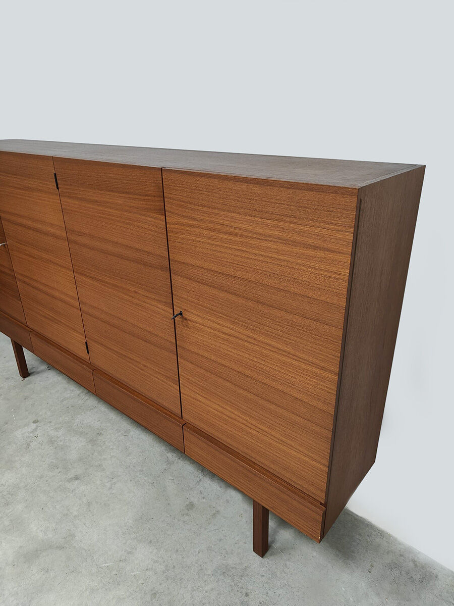 Danish vintage Scandinavian teak highboard XL