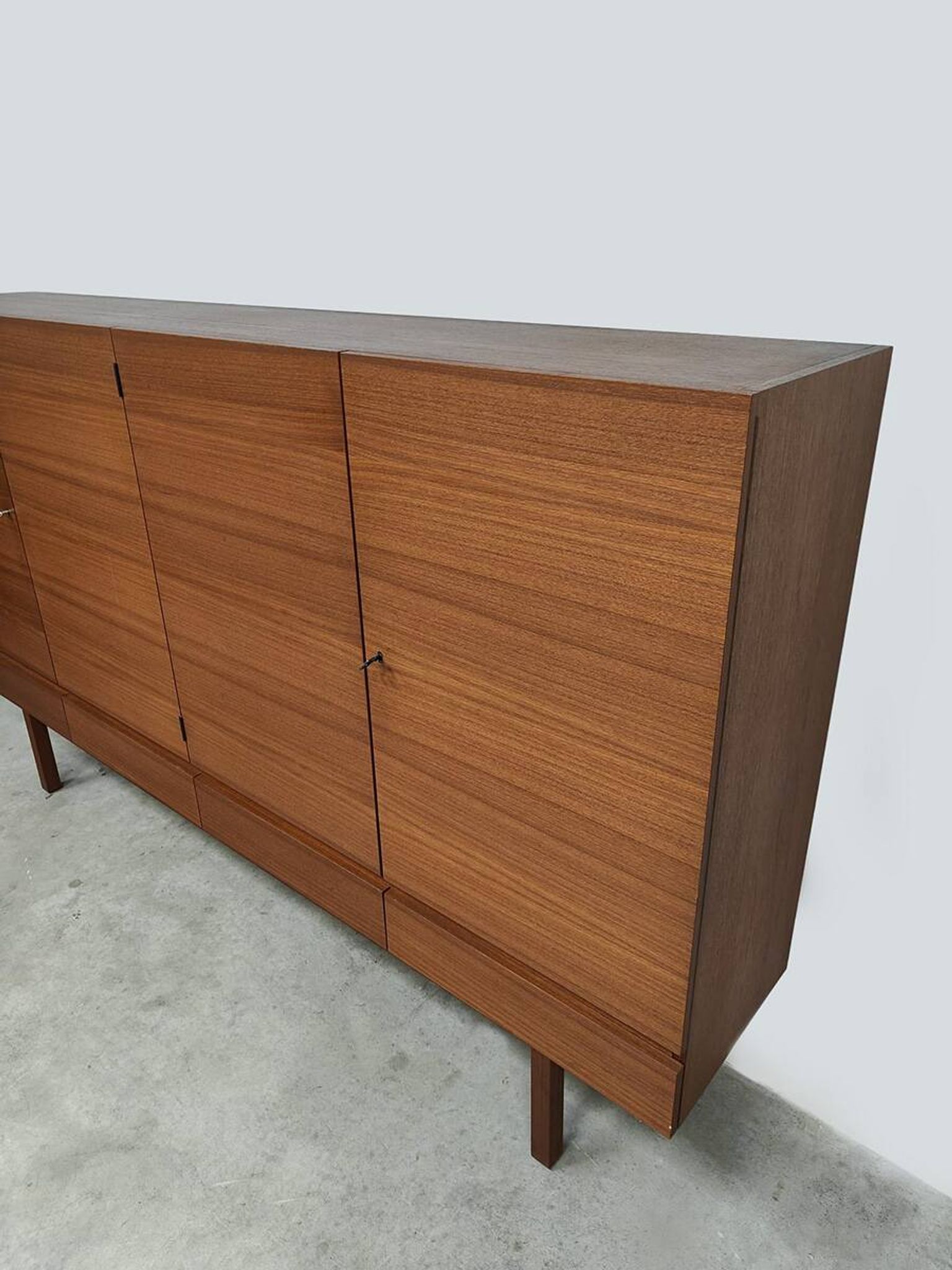 Danish vintage Scandinavian teak highboard XL