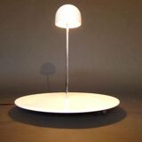 White lacquered metal base, axis steel topped by a cupola Artemide white porcelain