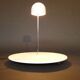 White lacquered metal base, axis steel topped by a cupola Artemide white porcelain