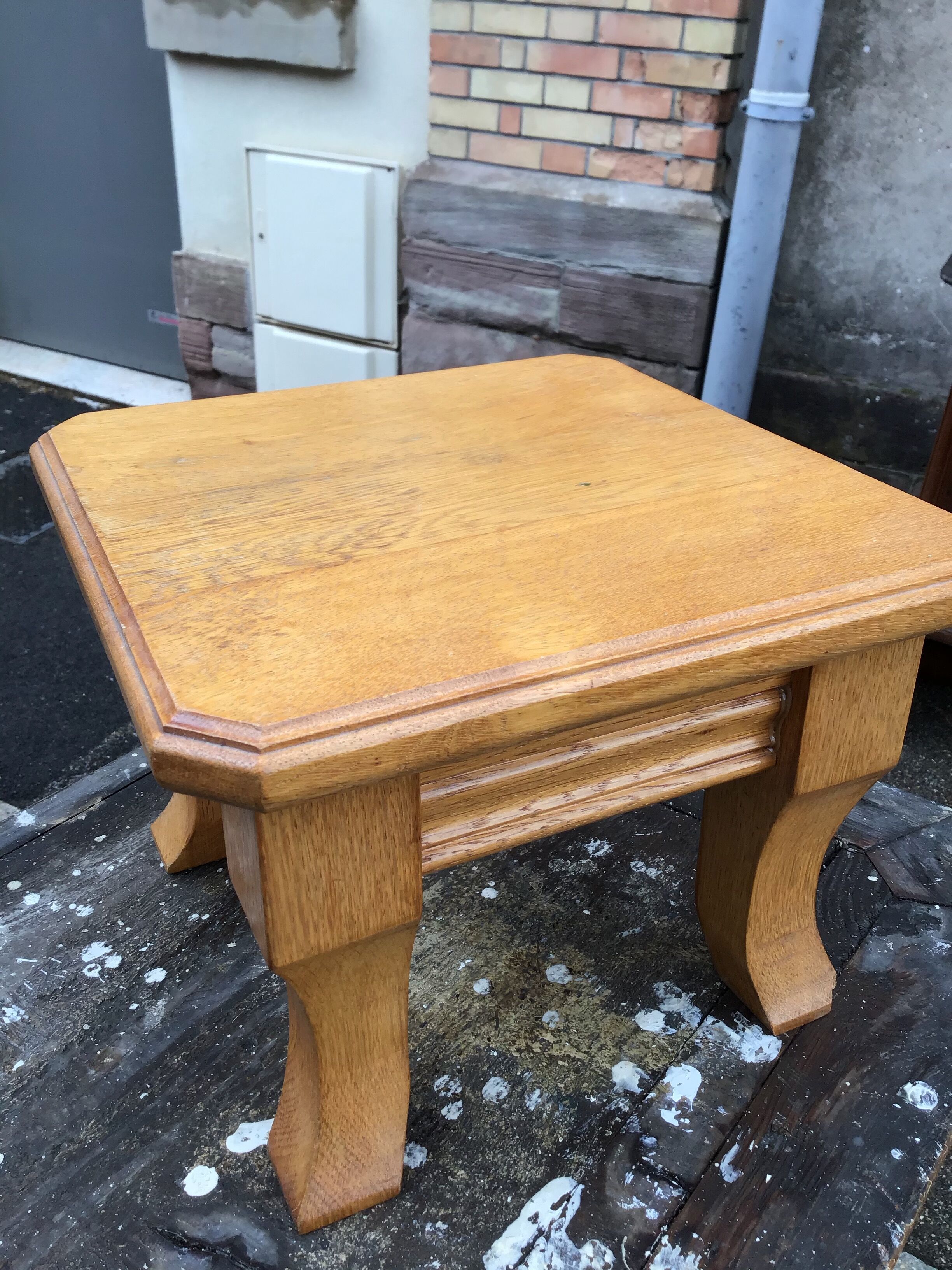Vintage oak feet rest