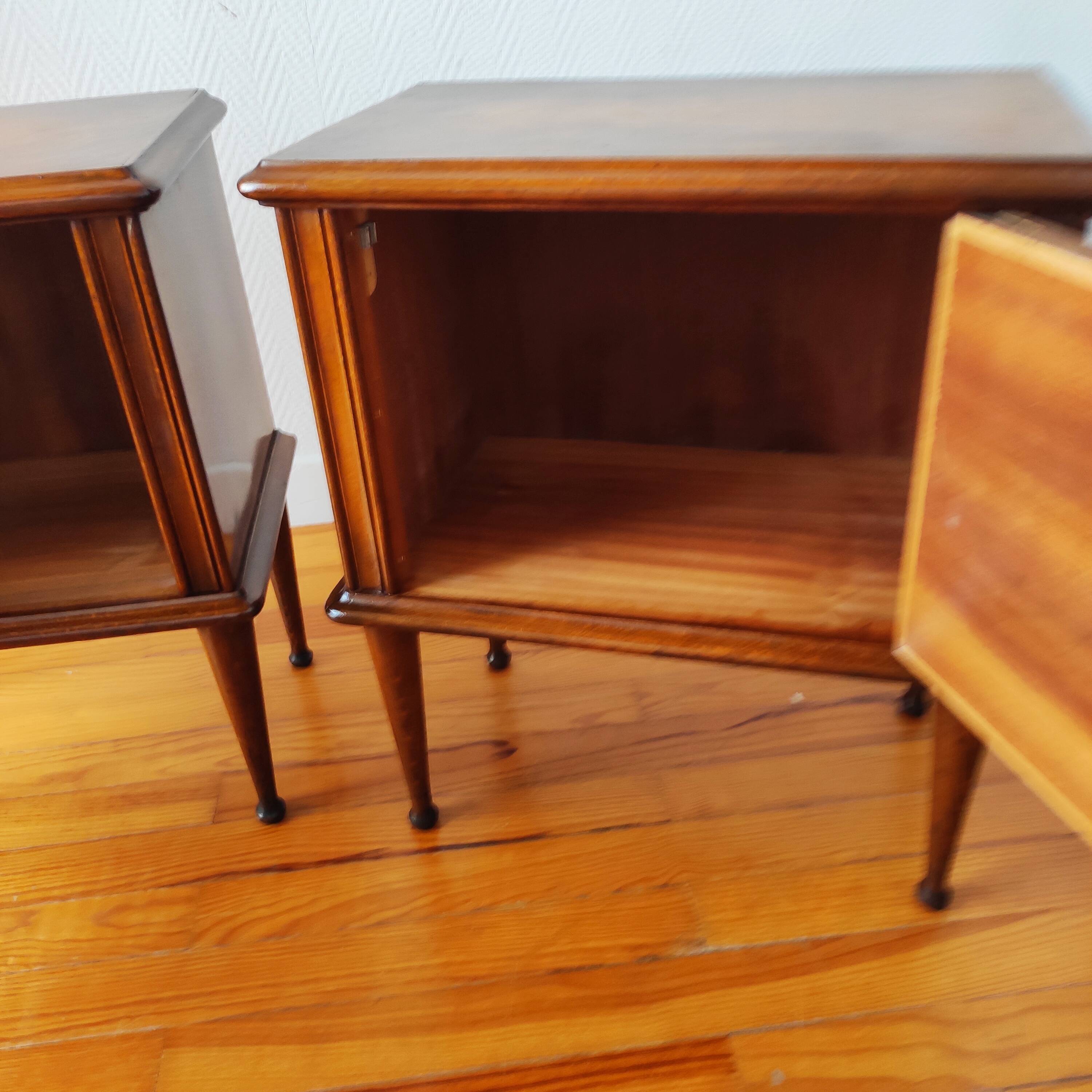 Pair of vintage Italian bedside tables from the 1950s