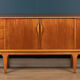 Retro teak 1960s jentique mid century restored sideboard with folded handles
