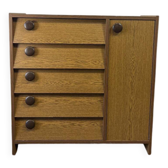 Vintage drop-front chest of drawers / shoe cabinet / 1970s chest of drawers