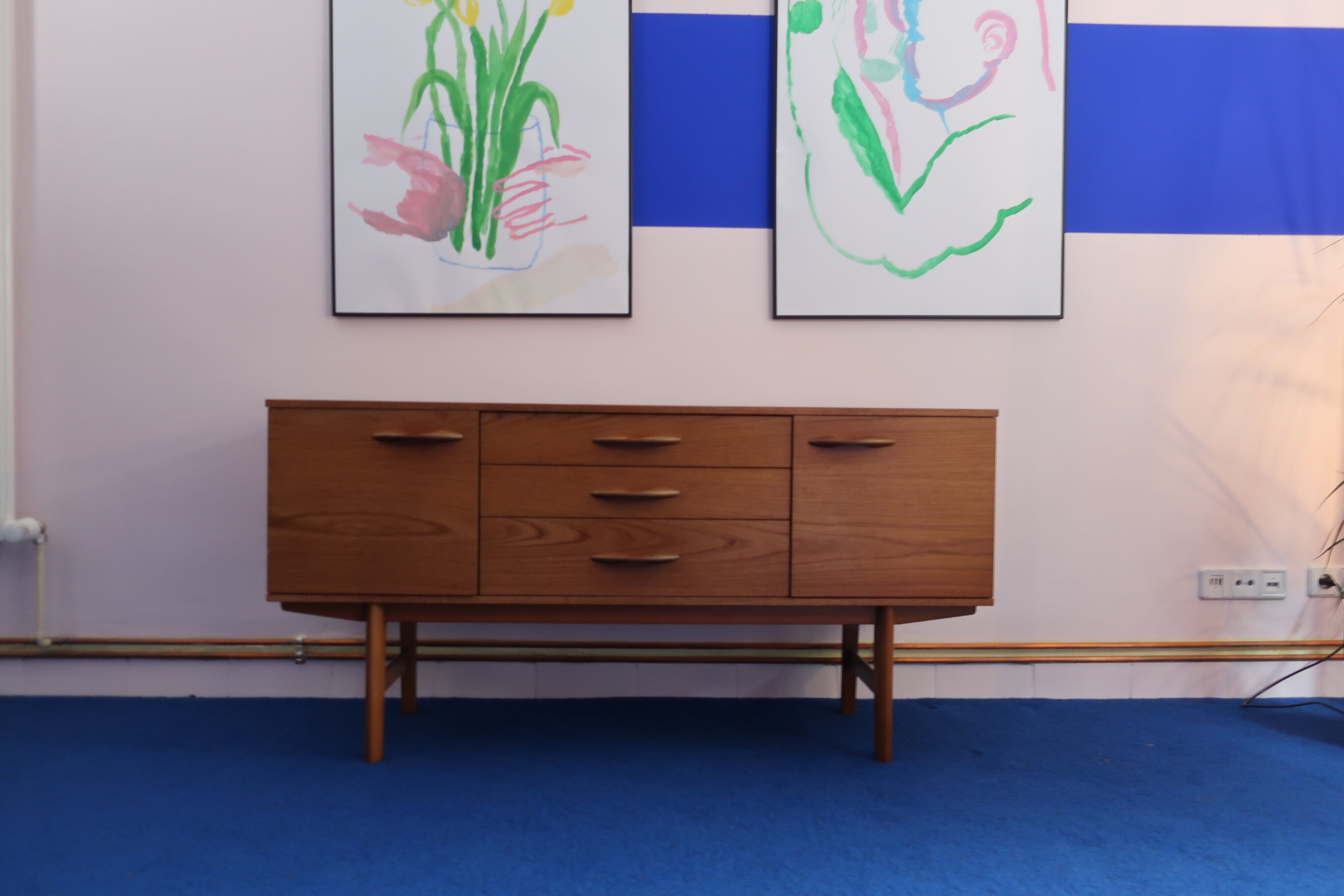 Light teak sideboard from the 60s