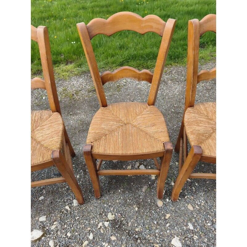 6 chaises paillées anciennes