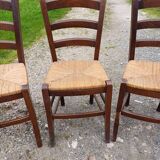 4 Old Straw Chairs