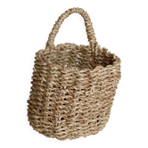 Petit panier mural vintage en fibre tressée avec anse