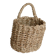 Small vintage woven fiber wall basket with handle