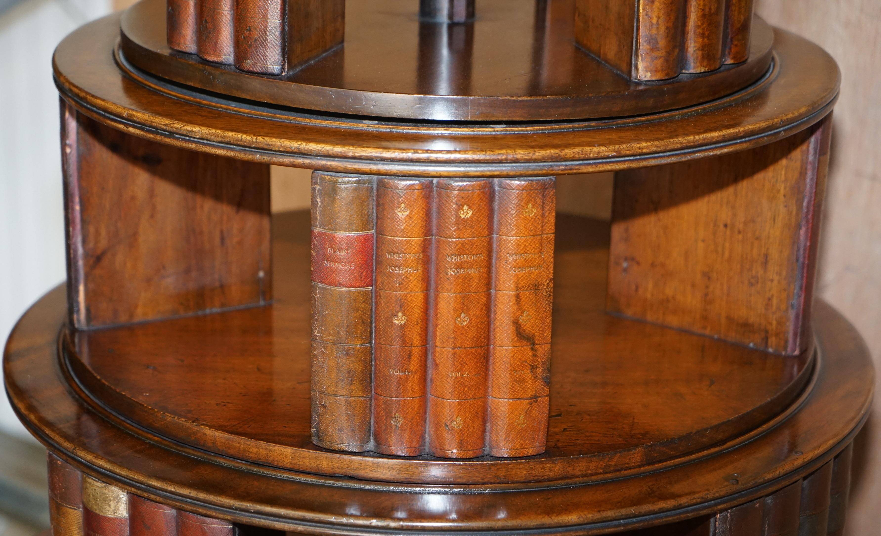 Restored hardwood revolving library circa 1810 Regency
