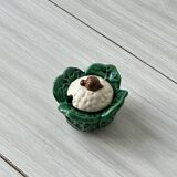 Small ceramic cabbage, sugar sauce boat.