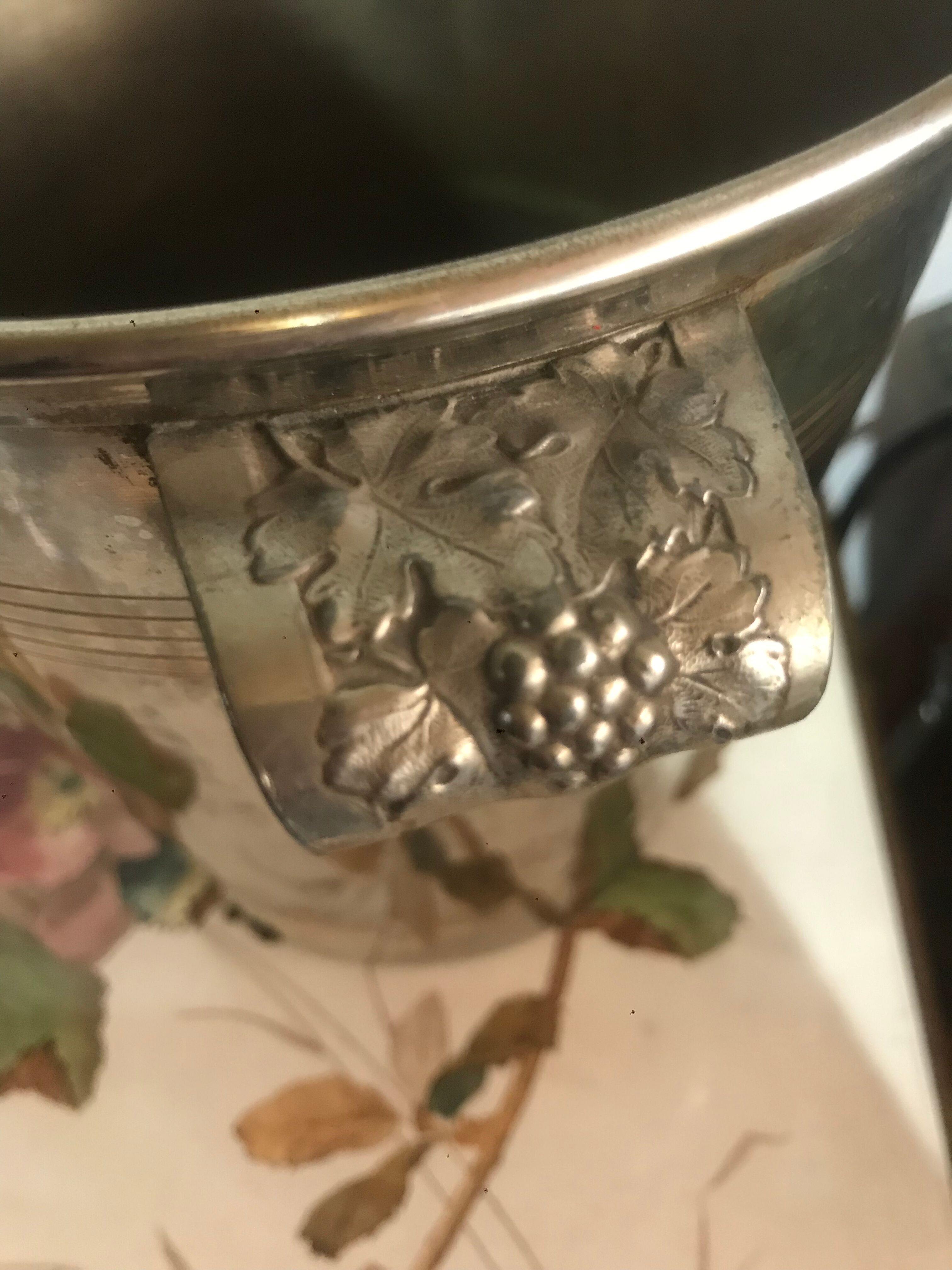 Silver metal champagne bucket