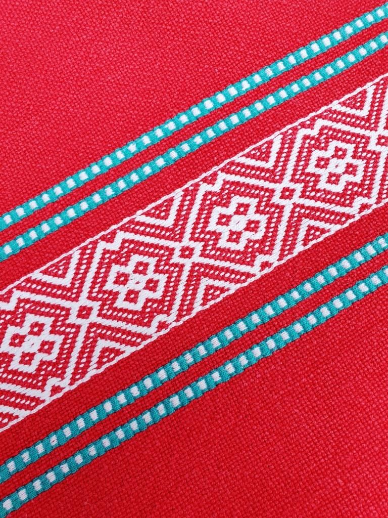 Vintage vermilion Basque tablecloth 180X130