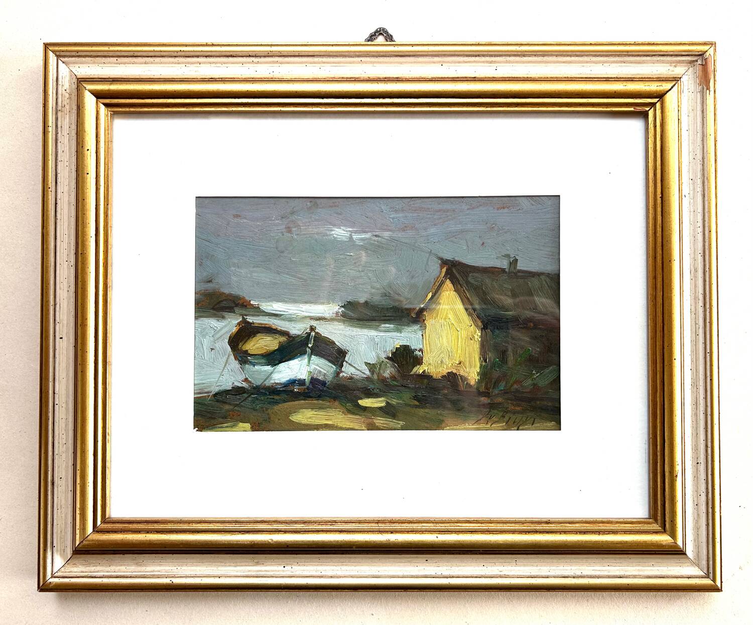 Marine Italienne, Huile sûr Panneau , JM Bilargi, XXe