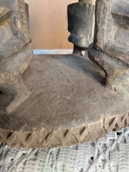 African art, tribal art, antique caryatid stool