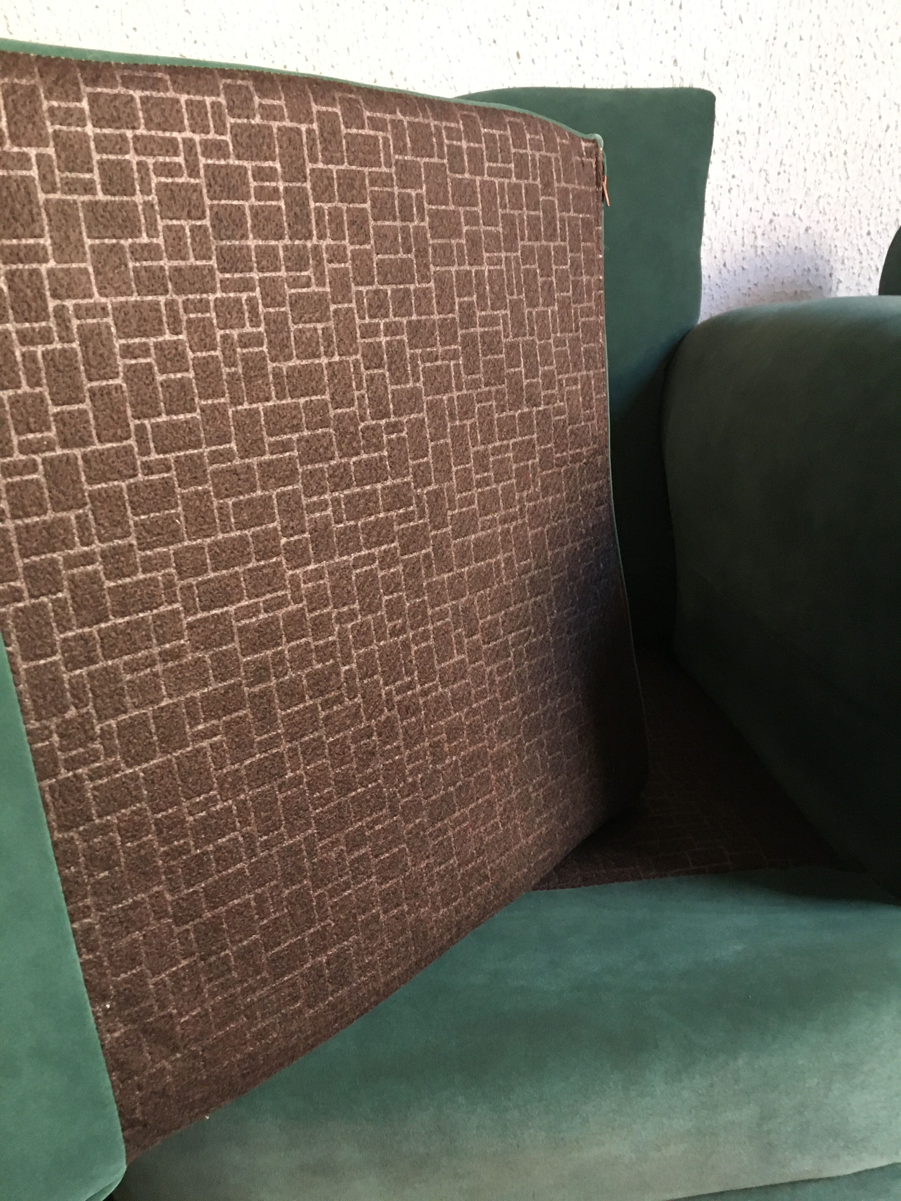 Pair of club armchairs with mustache