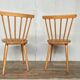 Pair of Scandinavian chair fabric light wood flower feet compasses