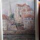 Ancient painting representing the cathedral of Auxerre.