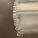 Large vintage chiseled round mirror