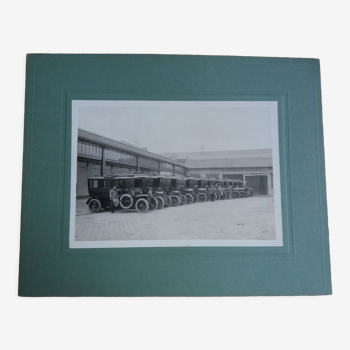 Photographie ancienne 1900 automobiles des Chemins de fer de l'Etat