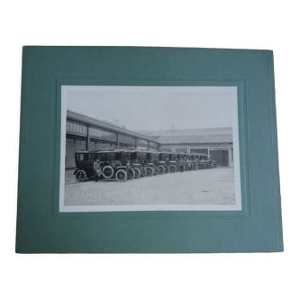 Photographie ancienne 1900 automobiles des Chemins de fer de l'Etat