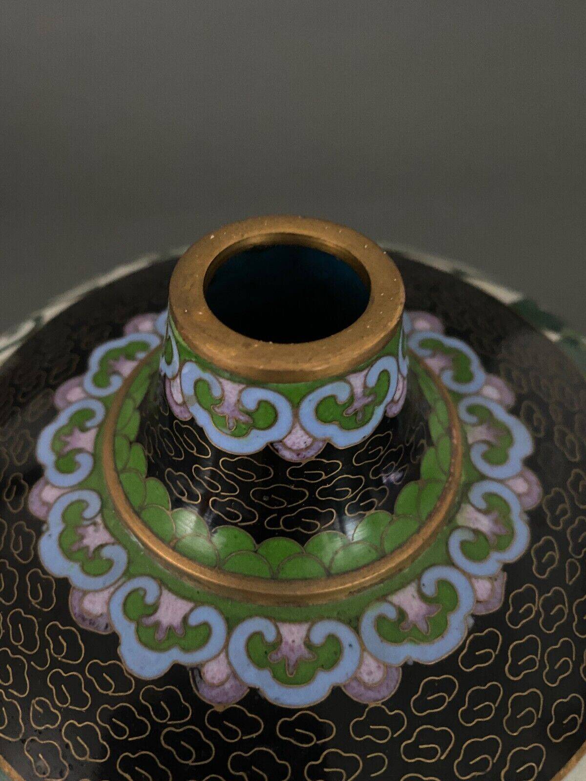 Ball-shaped cloisonné vase by Jingfa China 20th floral decor
