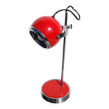 Red and chrome eyeball lamp