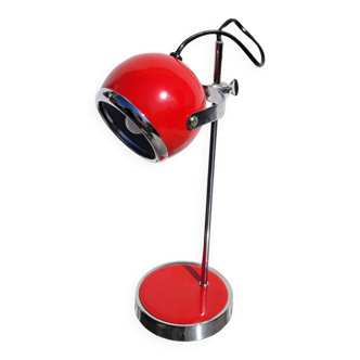 Red and chrome eyeball lamp