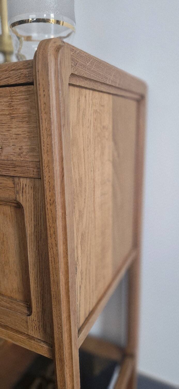 Art Deco style bedside table in solid oak, 1930s