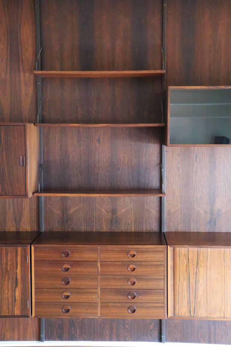 Danish wall bookcase by Thygesen and Sorensen in rosewood, 1960