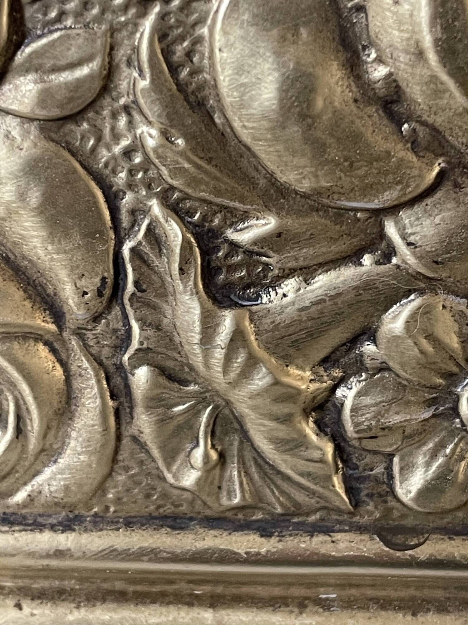 Old repoussé brass planter