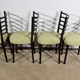 Suite of 4 Scandinavian Chairs in Stained Wood – 1960