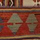 4x6 Green & Red Geometric Vintage Kilim Rug, 123x169Cm