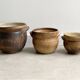 Ensemble de 3 jardinières en céramique marron