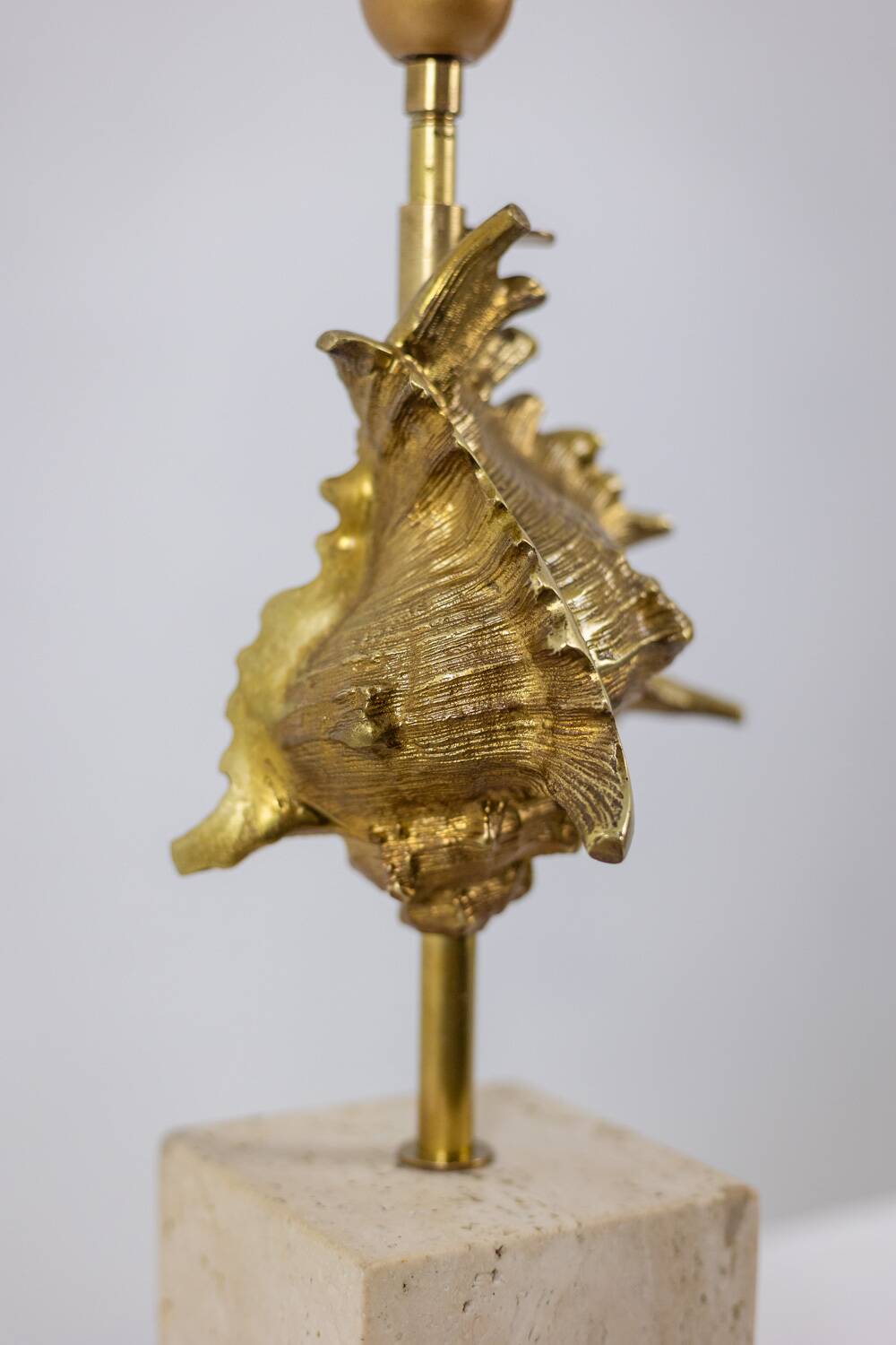 Maison Charles. Gilded bronze shell lamp. France, 1970s