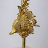 Maison Charles. Gilded bronze shell lamp. France, 1970s