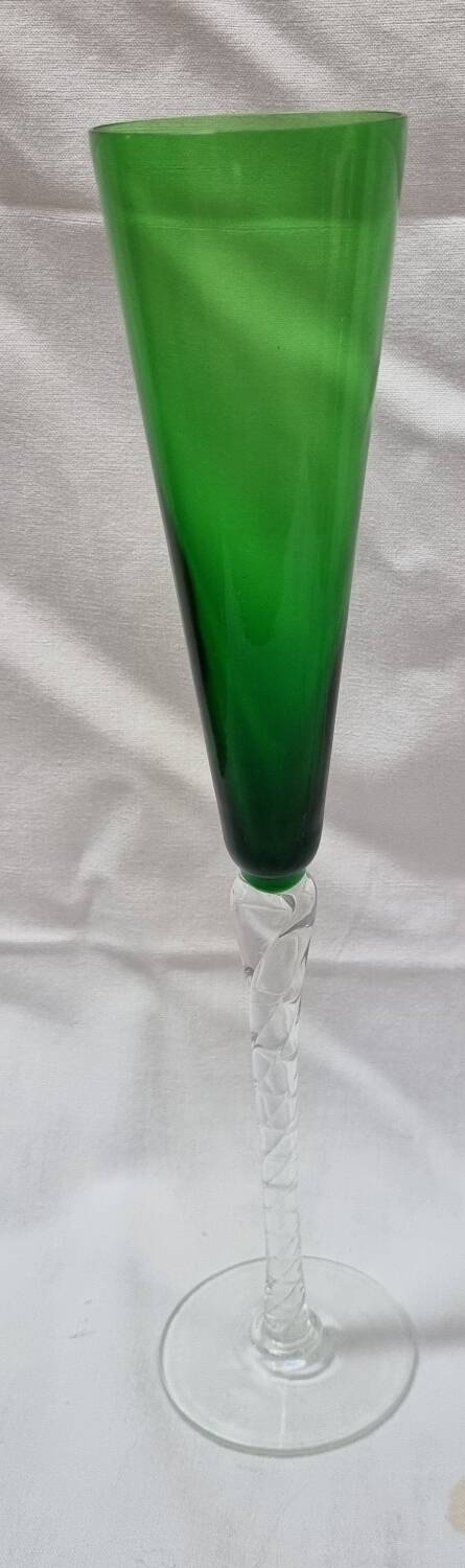 6 Murano colored champagne flutes