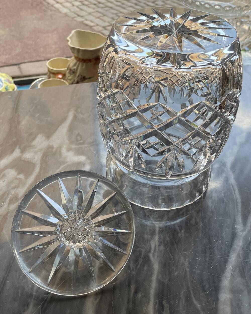 Boîte a biscuits en cristal de bohême art de la table petites douceurs